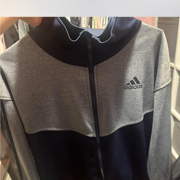 Adidas Men's Two-Tone Gray and Navy Jacket - Picture 6 of 7